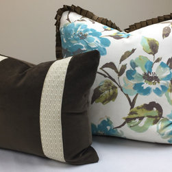 Contrast Silk Pleat and Decorative Tape Pillows - Decorative Pillows
