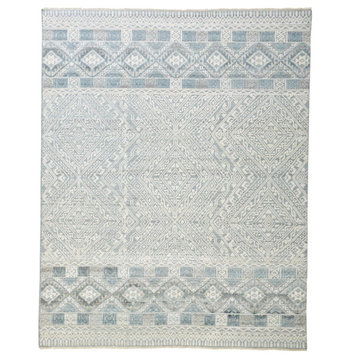 Weave & Wander Eckhart Rug, Gray/Blue, 9'6"x13'6"