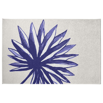 Spiky Flower Spring Chenille Rug, Purple, 4'x6'