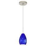 Besa Lighting - Besa Lighting 1XT-171386-SN Pera 6 - One Light Cord Pendant with Flat Canopy - The Pera 6 is a curvy bell-bottomed shape, that fiPera 6 One Light Cor Bronze Blue Cloud Gl *UL Approved: YES Energy Star Qualified: n/a ADA Certified: n/a  *Number of Lights: Lamp: 1-*Wattage:50w GY6.35 Bi-pin bulb(s) *Bulb Included:Yes *Bulb Type:GY6.35 Bi-pin *Finish Type:Bronze