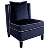 Ozella Velvet Accent Chair, Dark Blue