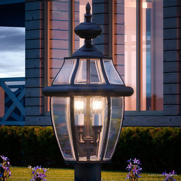 Luxury Colonial Black Outdoor Post Light, Large, UQL1150, Cambridge Collection