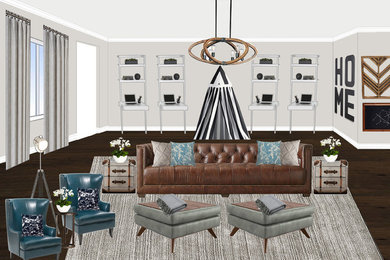 Inspiration for an industrial living room remodel in Denver