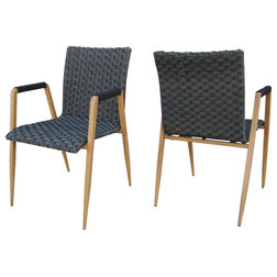 Tropical Outdoor Dining Chairs by GDFStudio