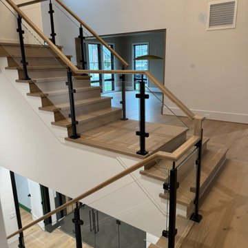 Project #132 | White Oak Staircase with Glass Balustrade