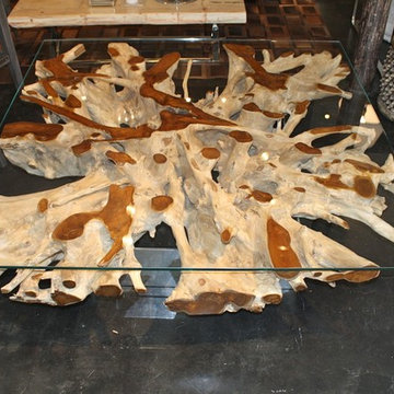 square Teak Root Coffee Table