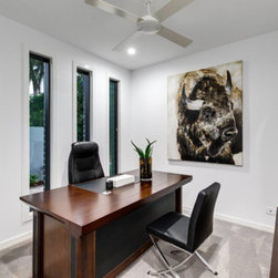 Study area using tall narrow Breezway Louvres to maintain views and ventilation - Windows