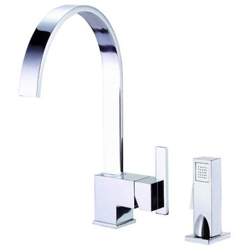 Danze Polished Chrome Sirius Single Handle Kitchen Faucet With Sprayer