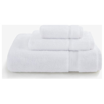 Croscill Adana 100% Turkish Cotton 800gsm Towel, White, Washcloth