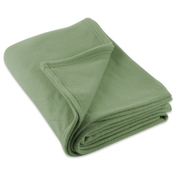 Oil Green Fleece Blanket Twin/Twin Xl 60X96