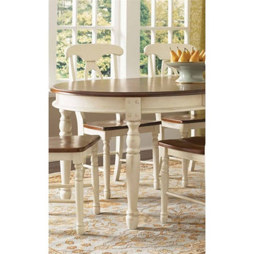 A-America British Isles Oval Extendable Dining Table in Buttermilk