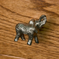 SOLID BRASS ELEPHANT CABINET KNOB - Cabinet And Drawer Knobs
