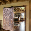 Consigned Vintage Vitarka Mudra Buddha Door Panel Hand Carved Wall Hanging