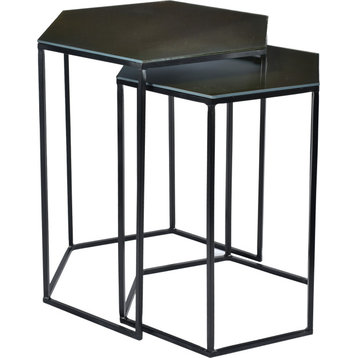 Polygon Accent Tables (Set of 2) - Black