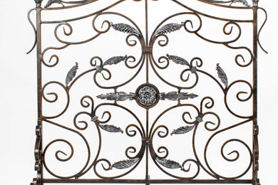 Bronze and silver fireplace screen