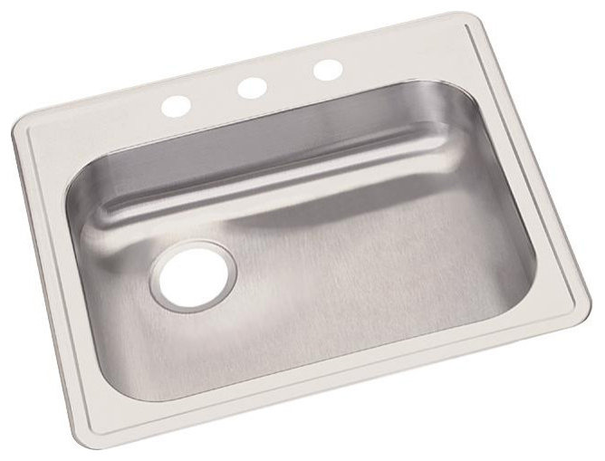 GE12521L Dayton Stainless Steel 25" x 211/4" x 53/8", Dropin Sink