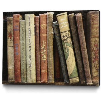 "Vintage Book Collection III" Museum Mounted Canvas Print, 11"x14"