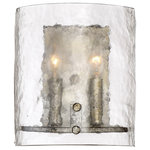 Quoizel - Quoizel Fortress Two Light Wall Sconce FTS8802MM - Two Light Wall Sconce from Fortress collection in Mottled Silver finish. Number of Bulbs 2. Max Wattage 60.00 . No bulbs included. A thoughtful use of materials and rustic styling give the Fortress an artisanal edge. Thick slabs of textured glass float around the mottled silver frame, secured with coordinating bolts. A hazy treatment of the glass is reminiscent of days gone by. No UL Availability at this time.