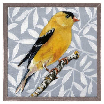 "Goldfinch On Blue" Mini Framed Canvas by Stephanie Jeanne
