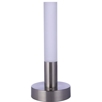 Rechargable Portable LED Table Lamp, Brushed Polished Nickel