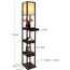 Brightech Maxwell Drawer Edition - Shelf & LED Floor Lamp Combination, Havana Br