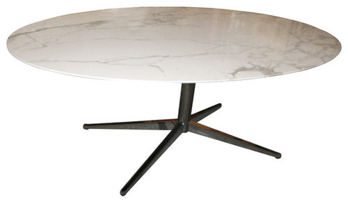 Replica Of Florence Knoll Oval Table With Chrome Base