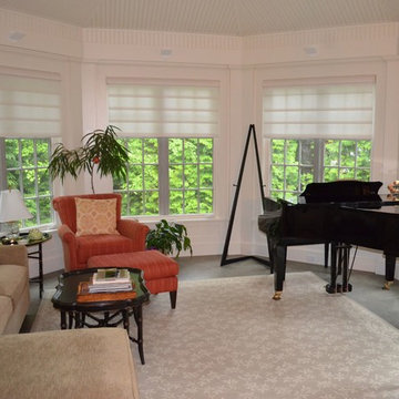 Vignette Modern Roman Shades with Linen Sheer Fabric