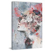 "Pink Flower Face" Painting Print on Wrapped Canvas, 30"x45"