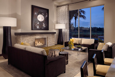 Living room - contemporary living room idea in Miami