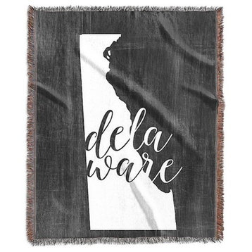 "Home State Typography, Delaware" Woven Blanket 60"x80"