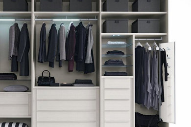 This is an example of a modern storage and wardrobe in Sydney.