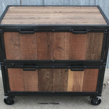 Modern Industrial File Cabinet Reclaimed Vintage Wood Filing