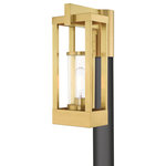 Livex Lighting - Livex Lighting Satin Brass 1-Light Outdoor Post Top Lantern - From the Delancey collection comes this handsome outdoor post top lantern which features a satin brass finished outer frame over solid brass. Inside, a clear glass cylinder can show case a single vintage style Edison bulb. Together, they create a post top lantern that is worth your attention