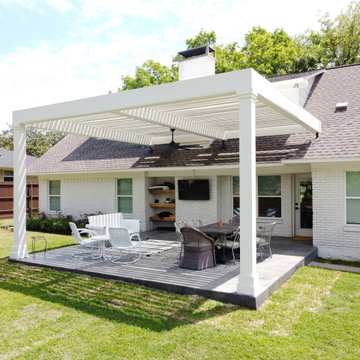 Contemporary Dallas Pergola and Patio Combo Design