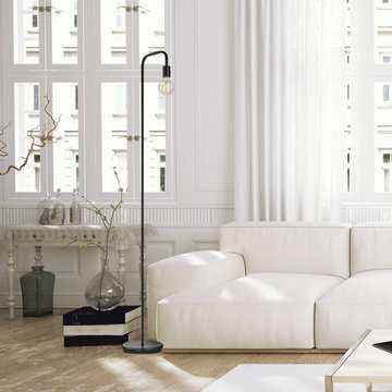 Floor Lamp - Holden 70" Floor Lamp, Black, Satin Finish, In-Line On/Off Rocker S