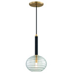 Hudson Valley Lighting - Hudson Valley Lighting 2410-AGB Breton 1-Light LED Pendant - The glassmaker's craft of using an "optic mold" toBreton 1-Light LED P Aged BrassUL: Suitable for damp locations Energy Star Qualified: n/a ADA Certified: n/a  *Number of Lights: 1-*Wattage:4w G9 Wedge bulb(s) *Bulb Included:Yes *Bulb Type:G9 Wedge *Finish Type:Aged Brass