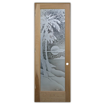 Pantry Door - Palm Sunset - Hickory - 28" x 84" - Knob on Right - Pull Open