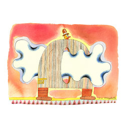 The Burning Off of the Weekend Fog - Original Watercolor - Drawings And Illustrations