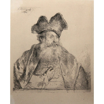 Rembrandt van Rijn "Vieillard au, Bonnet Fendu, B265" Heliogravure