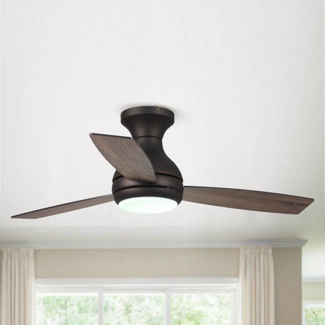 48 in Bronze Flushed Mounted Dimmable Ceiling Fan with 3 Blades