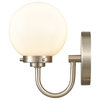 Fairbanks 8.5'' High 1-Light Sconce Brushed Nickel and Opal