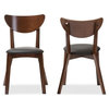 Sumner Faux Leather and Walnut Brown Dining Chair, Set of 2