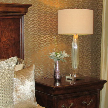 gold and silver master bedroom
