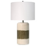 StyleCraft - Bay St.Louis Khaki Strip Ceramic Table Lamp Khaki and Cream Finish - Clean lines and brilliant colors make this ceramic table lamp a beautiful piece of decor for living, dining and bedrooms. Khaki brown and cream create distinct sections within the glazed exterior, the combination offering alluring contrast. A white linen shade offers a subtle accent to the piece while complementing the shape of the cylindrical body.