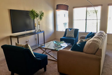 Transitional living room photo in Phoenix