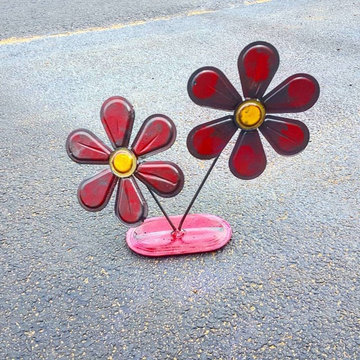Whimsical garden art sculptures
