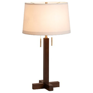 Swiss Cross Table Lamp - Dark Walnut