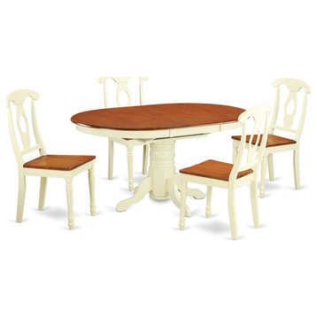 Pemberly Row 5-piece Wood Dining Table and Chair Set in Cherry