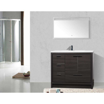 ConceptBaths Enna 42" Modern Bath Vanity, Char Oak