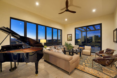 Example of a minimalist living room design in Albuquerque
